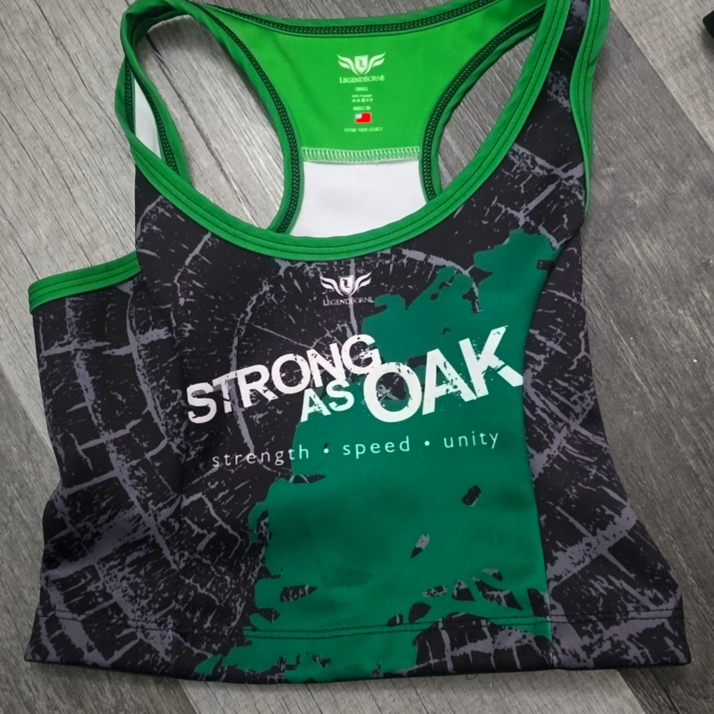 Legendborne strong as oak longline compression sports bra SMall